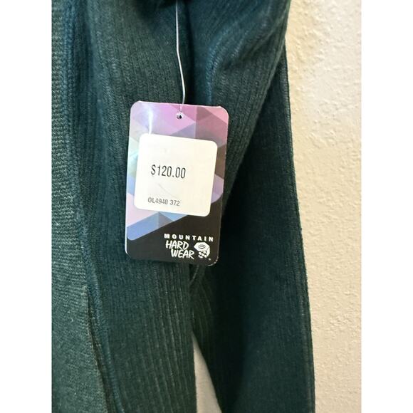 NWT Mountain Hardwear Sarafin Cardigan Womens XL Green Full Zip Wool Blend Knit - Picture 4 of 5